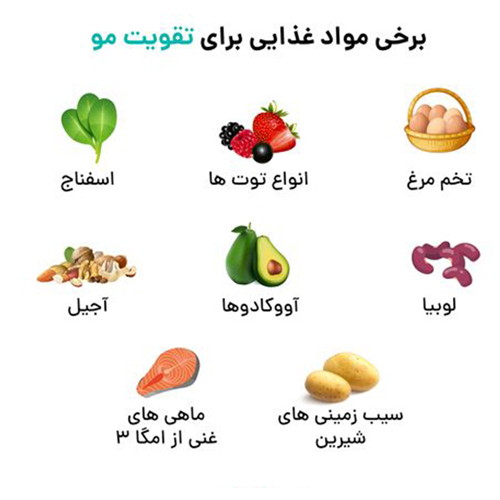 مواد غذایی موثر بر مو
